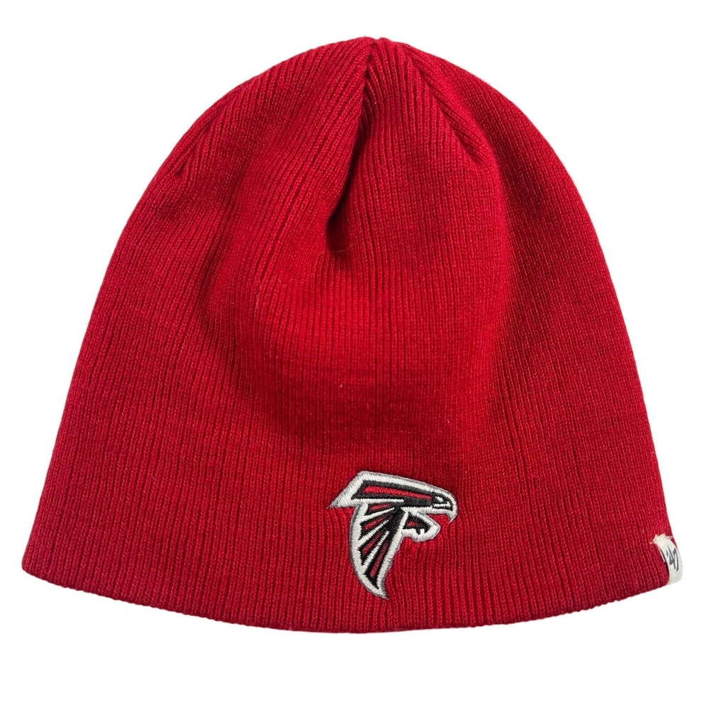 ATLANTA FALCONS NFL Red Black Knit Logo Beanie Cap.‎ '47